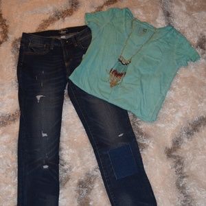 Bass & Co. Destroyed Straight leg jeans